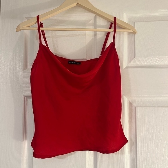 Red cotton on swoop neck top - Picture 1 of 2
